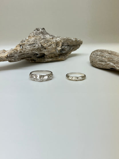 Bague Chaine de Montagne Argent 925 recyclé Fait en Outaouais Alliance W Jewellery