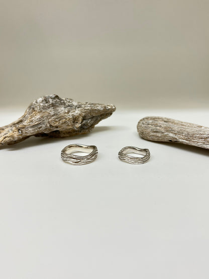 Bague Vagues Argent 925 recyclé Fait en Outaouais