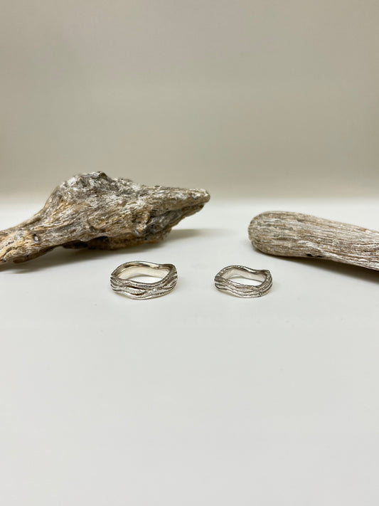 Bague Vagues Argent 925 recyclé Fait en Outaouais