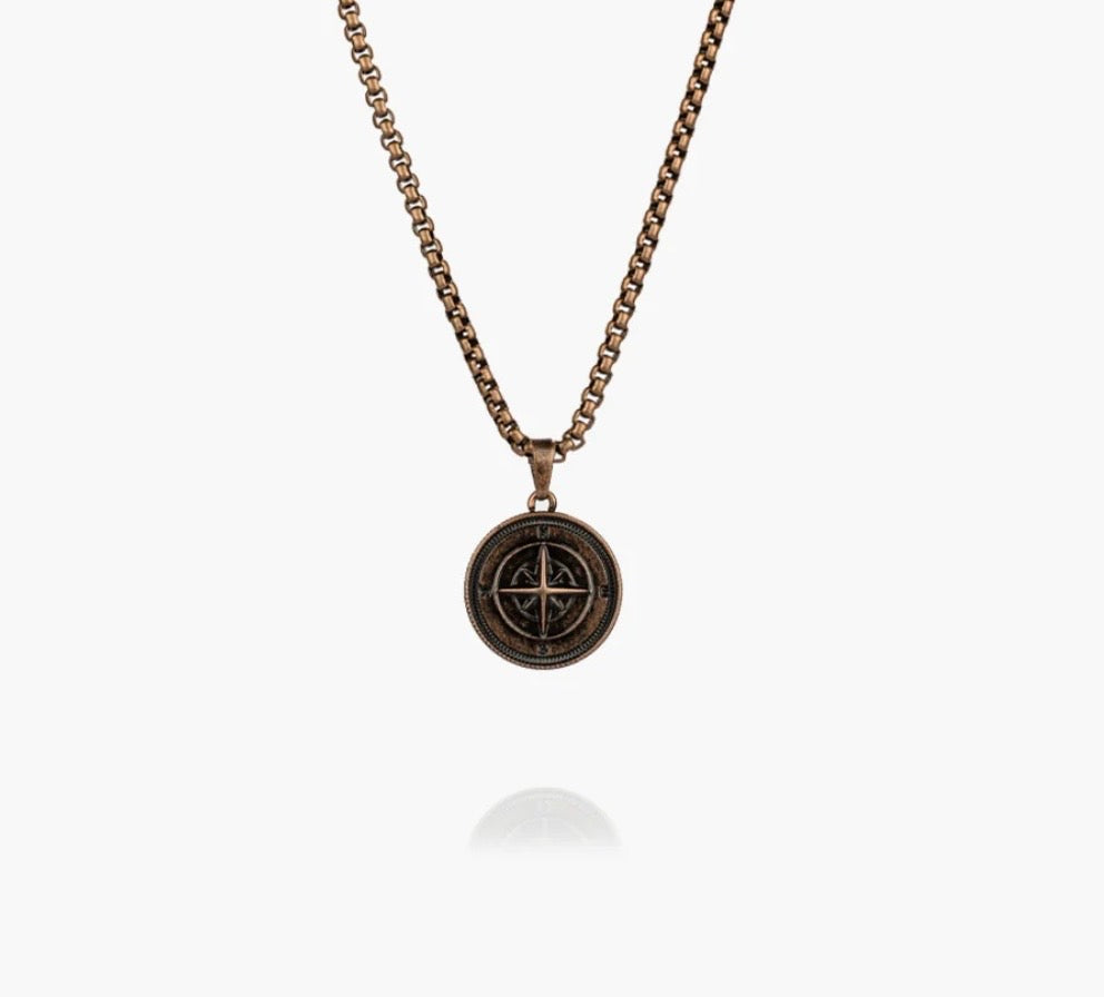 Compass Rose Necklace Lapis Lazuli Pig & Hen Compass Rose collier