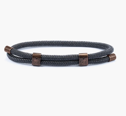 Bracelet Little Lewis DBL Slate Gray Bronze Pig & Hen Amsterdam Pig & Hen Little Lewis DBL Slate Gray Bronze