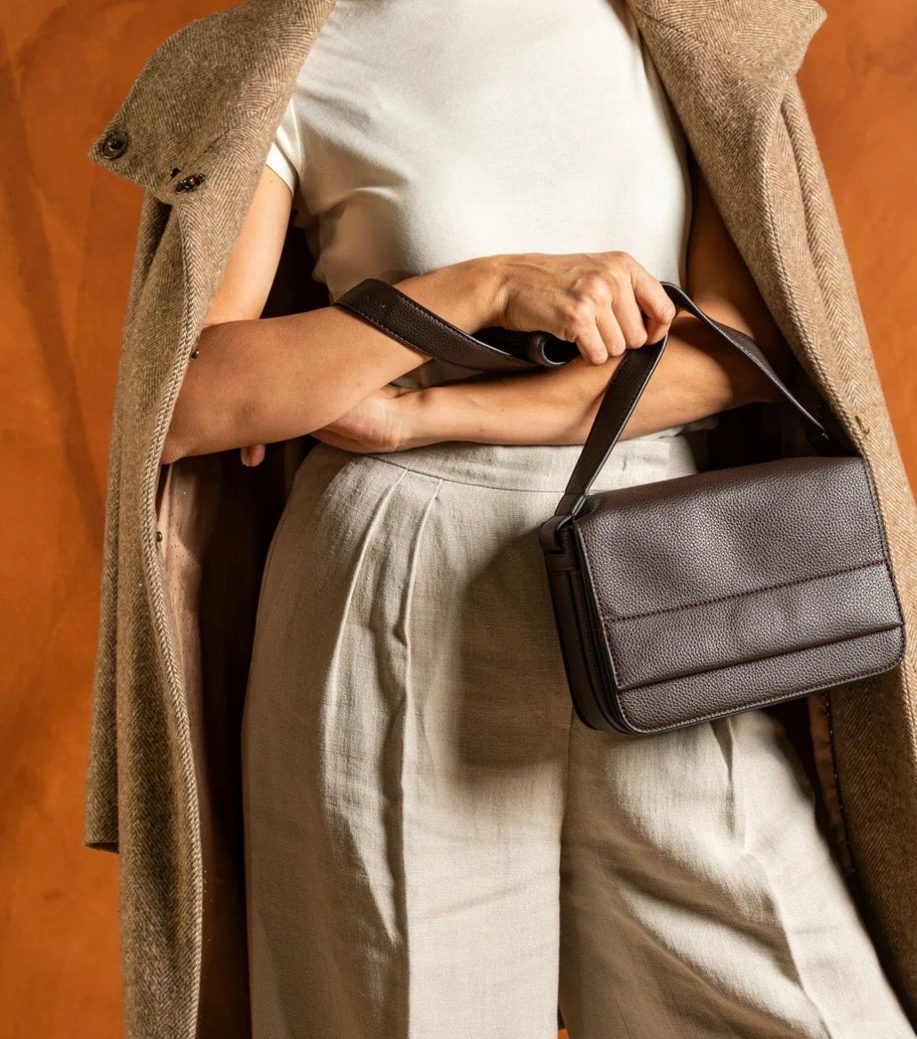 Sac bandoulière Farah.24 choco cumin Two-B Montréal Farah 24