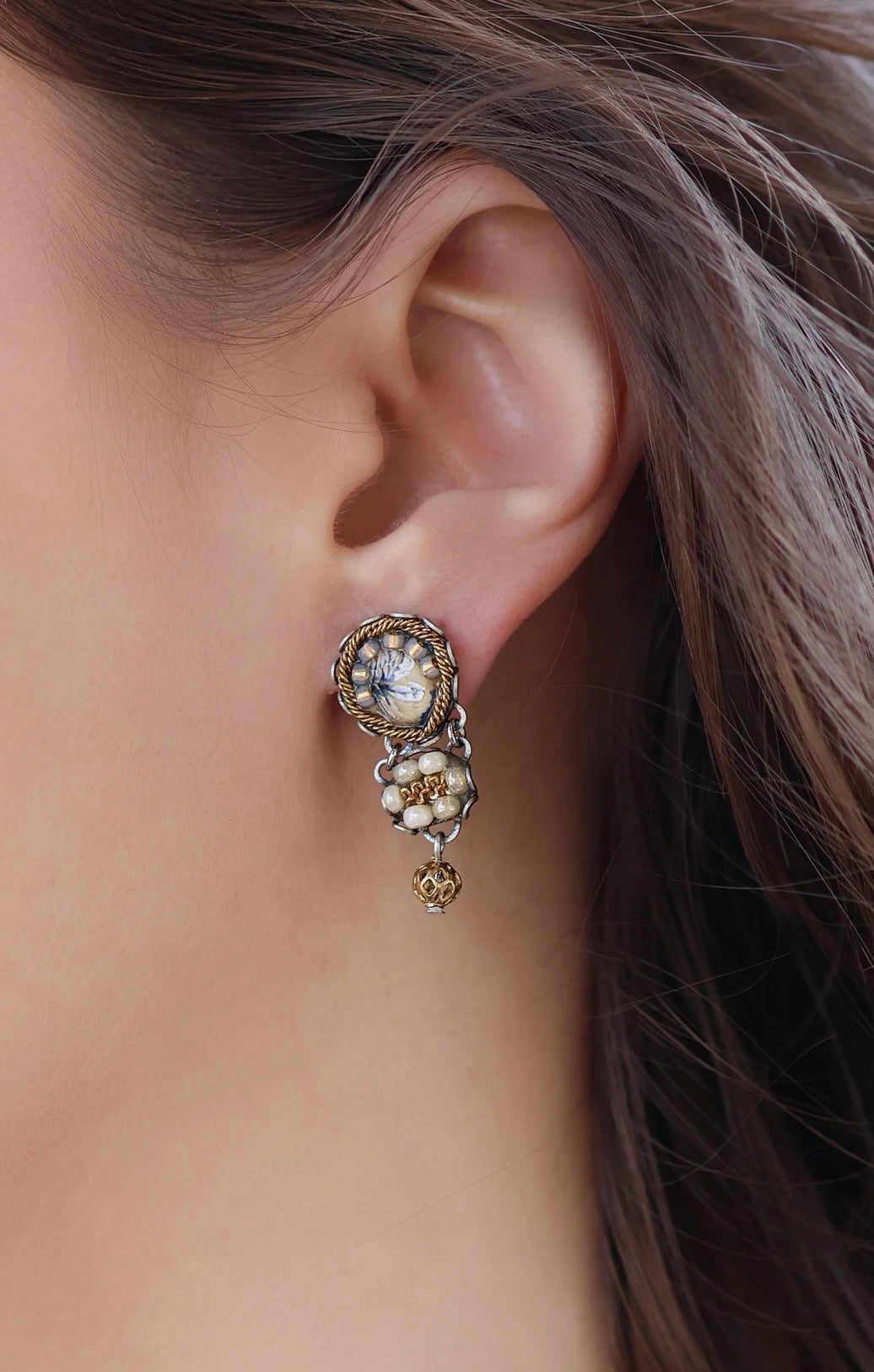 Boucles d'oreilles Artisanales Drops of Gold - Zen Ayalabar Shimmer - Zen C2446