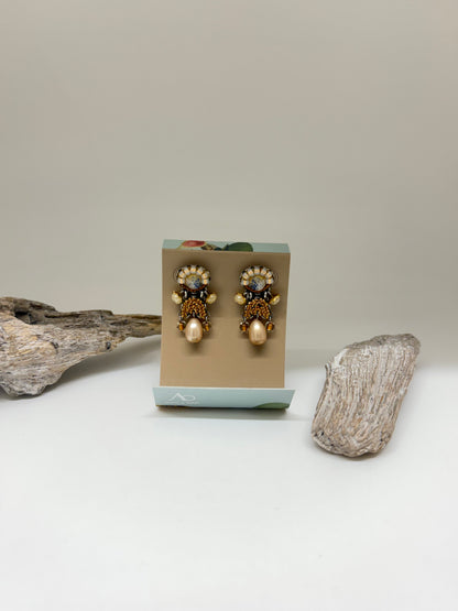Boucles d'oreilles Artisanales Drops of Gold  Heiwa Ayalabar Shimmer - Heiwa C2445