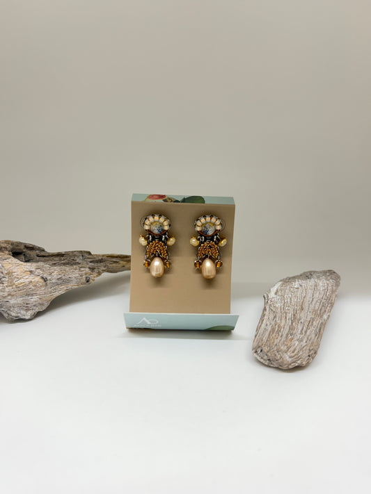 Boucles d'oreilles Artisanales Drops of Gold  Heiwa Ayalabar Shimmer - Heiwa C2445