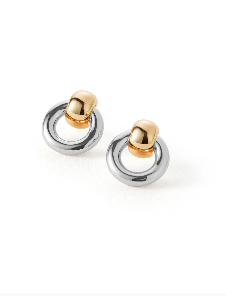 Boucles d'oreilles Mini Puffy Faye or et argent Jenny Bird JB3558-TT