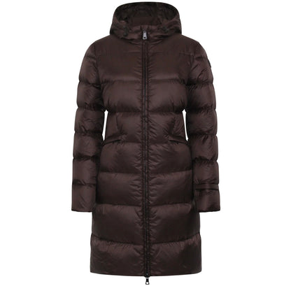 Manteau en duvet FREYA Chocolat avec bordure en fourrure Solivé FREYA Chocolat