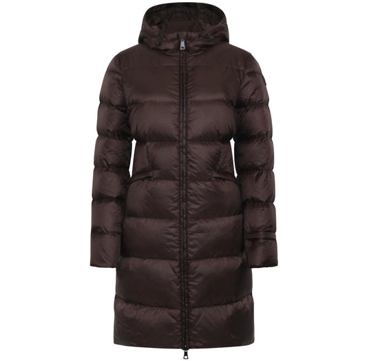 Manteau en duvet FREYA Chocolat avec bordure en fourrure Solivé FREYA Chocolat