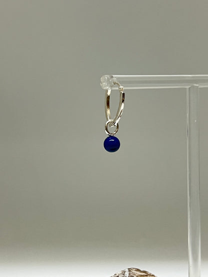 Bonita - Boucles d’oreilles anneaux avec Lapis-Lazuli Fait main à Montréal Véronique Roy