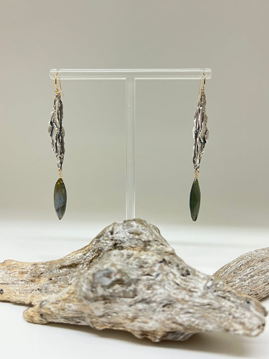 Boucles Cast Argent 925 et Or fait main en Ontario STRATA PILLAR Air & Earth Design