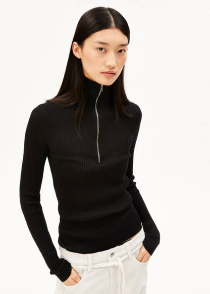 TROYER noir Pull en maille de coton Armed Angel TROYER noir Pull