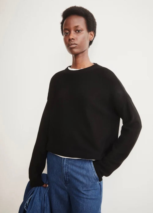 MERINAA PULL EN MAILLE Noir Armed Angel Merinaa pull cotton biologique Merinaa noir