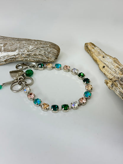 Bracelet Perles et cristaux Mariana en laiton plaqué argent 925 rhodium avec Cristal de Swarovski B-4430-1167