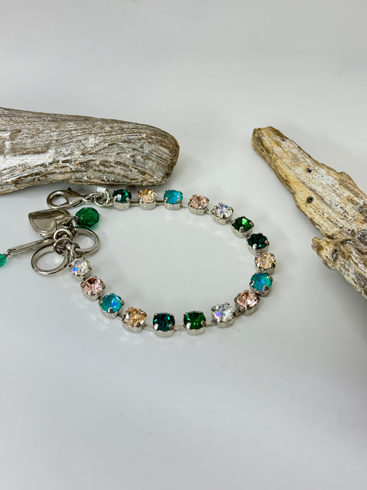 Bracelet Perles et cristaux Mariana en laiton plaqué argent 925 rhodium avec Cristal de Swarovski B-4430-1167