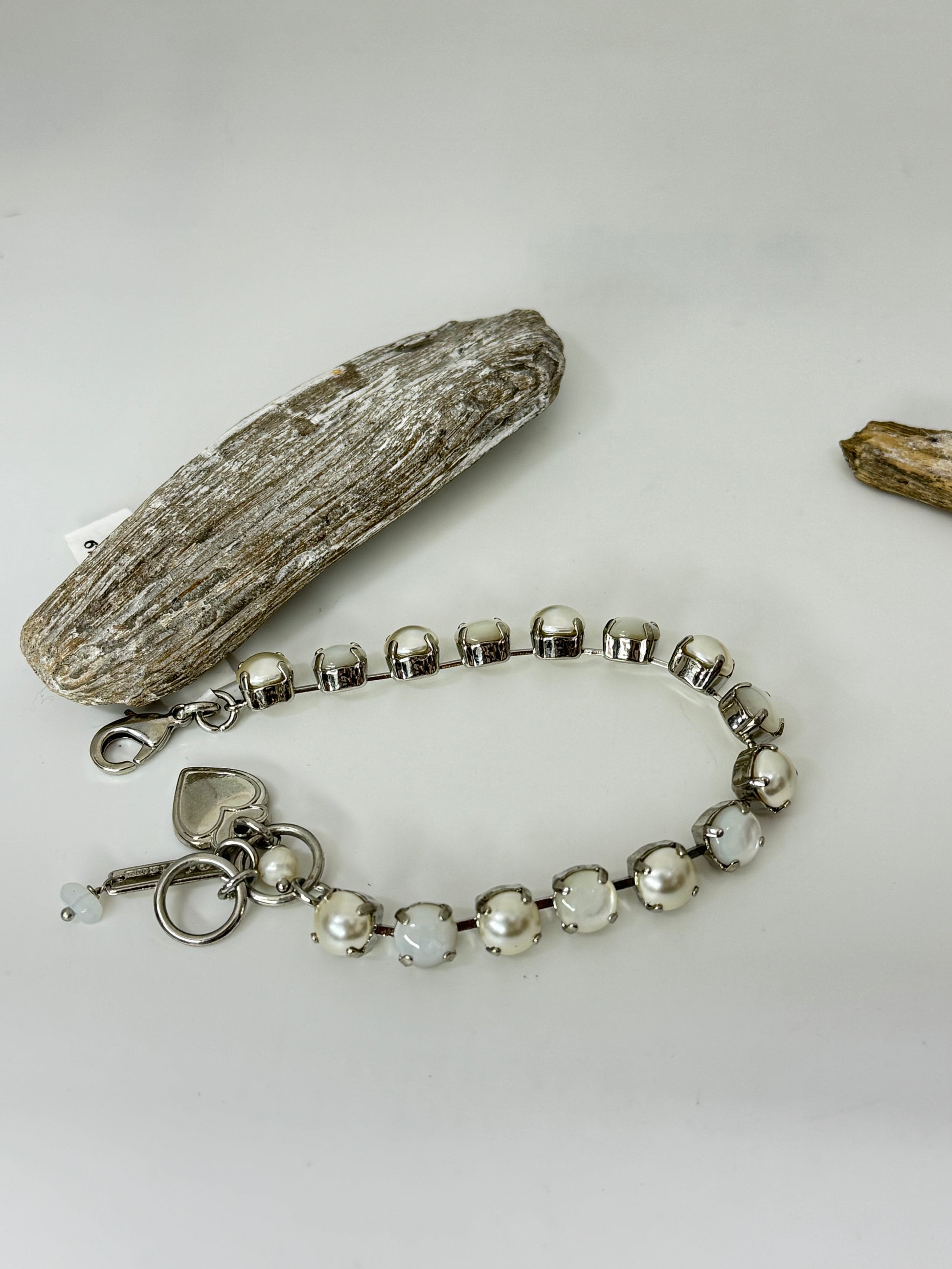Bracelet Perles et cristaux Mariana en laiton plaqué argent 925 rhodium avec Cristal de Swarovski B-4252-13