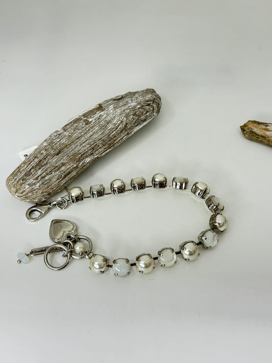 Bracelet Perles et cristaux Mariana en laiton plaqué argent 925 rhodium avec Cristal de Swarovski B-4252-13