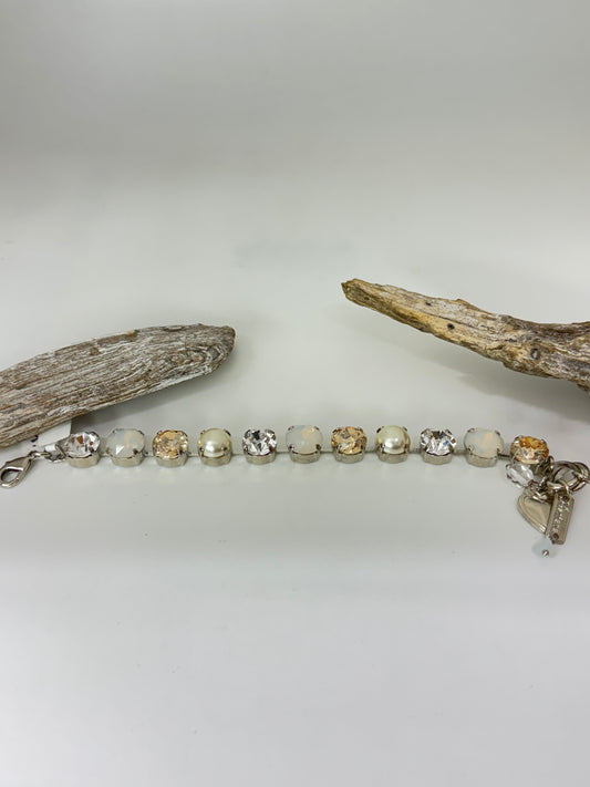Bracelet Perles et cristaux Mariana en laiton plaqué argent 925 rhodium avec Cristal de Swarovski B-4474-391200