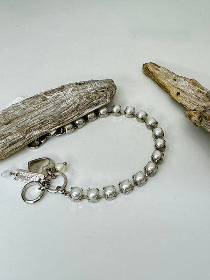 Bracelet Perles Mariana en laiton plaqué argent 925 rhodium avec Cristal de Swarovski B-4430 139139