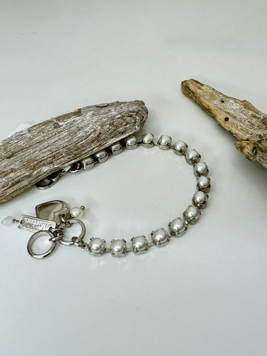 Bracelet Perles Mariana en laiton plaqué argent 925 rhodium avec Cristal de Swarovski B-4430 139139