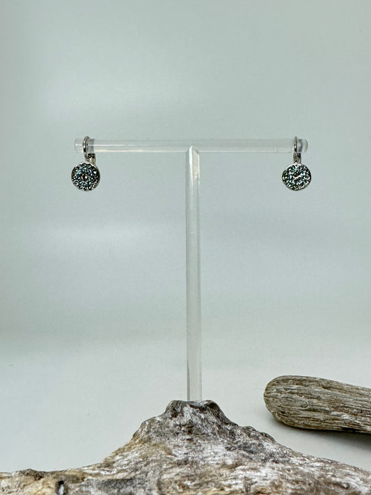 Boucles en laiton plaqué argent rhodiomé avec Cristal de Swarovski Mariana e-1344-215