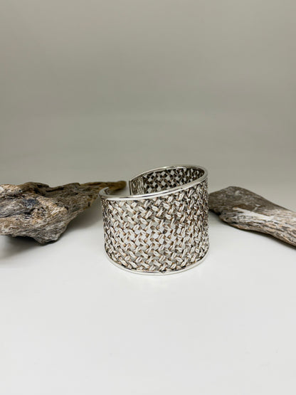 Bracelet Artisanal Cuff tressé Argent 925 et or Fait par des Artisans de l’Indonésie Bracelet Artisanal Cuff