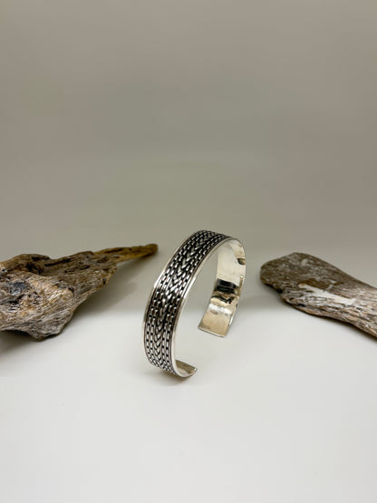 Bracelet Cuff Artisanal homme en Argent 925 Fait par des Artisans de l’Indonésie Bracelet cuff