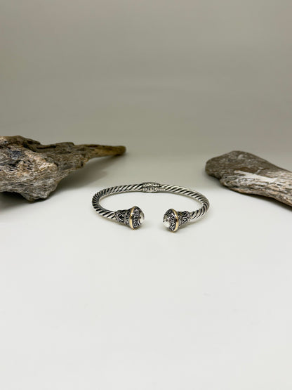 Bracelet Artisanal Cuff Argent 925 et or Fait par des Artisans de l’Indonésie Bracelet Artisanal Cuff Argent 925 et or