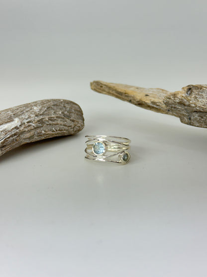 Bague Argent 925 Topaz bleu Galerie LoLy Bague Argent 925 Topaz bleu sr841