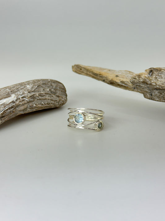 Bague Argent 925 Topaz bleu Galerie LoLy Bague Argent 925 Topaz bleu sr841