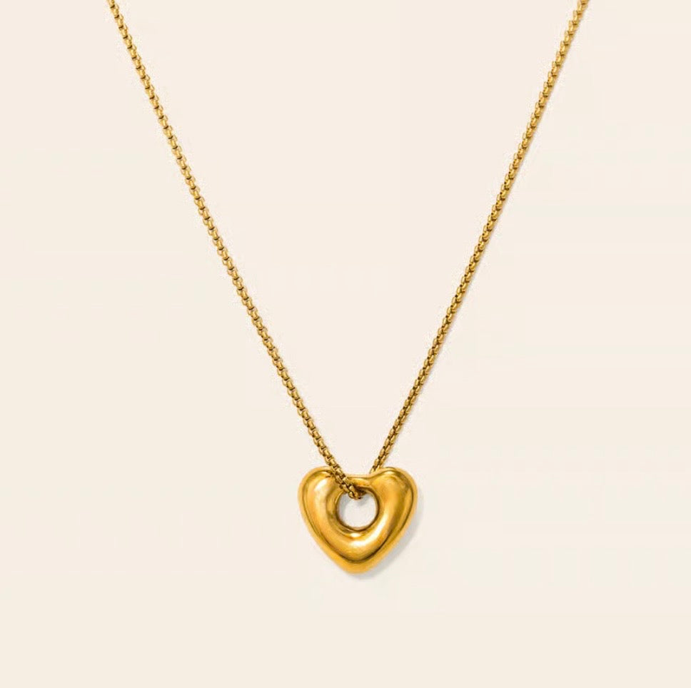 Collier résistant à l'eau pendentif cœur, dessinée à Vancouver Lovers Tempo 2WP-FA26001-GLD