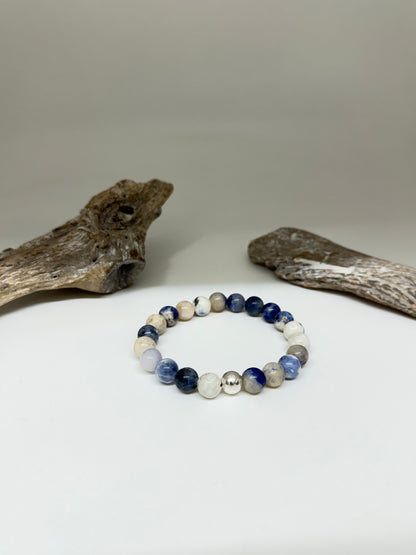 Clio Blue Bracelet Sodalite et Argent 925 Fait main à Paris 12AT4313DUM