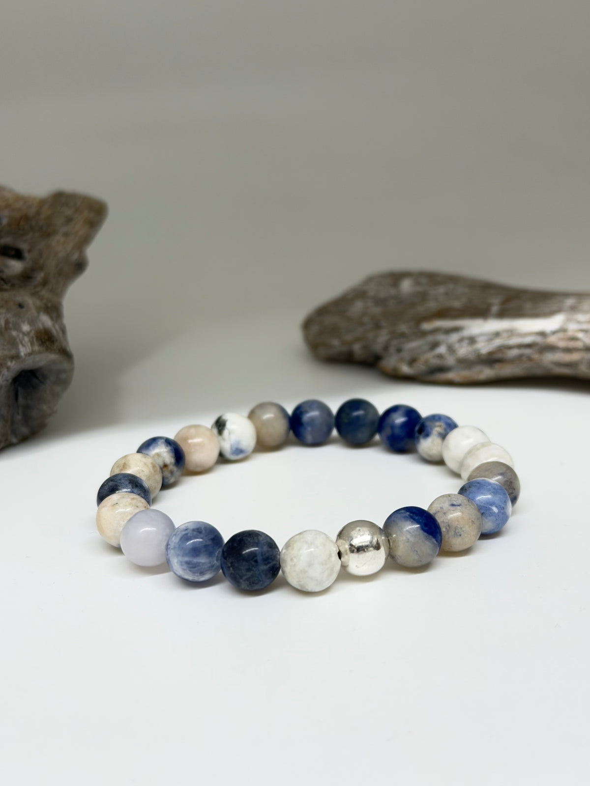 Clio Blue Bracelet Sodalite et Argent 925 Fait main à Paris 12AT4313DUM