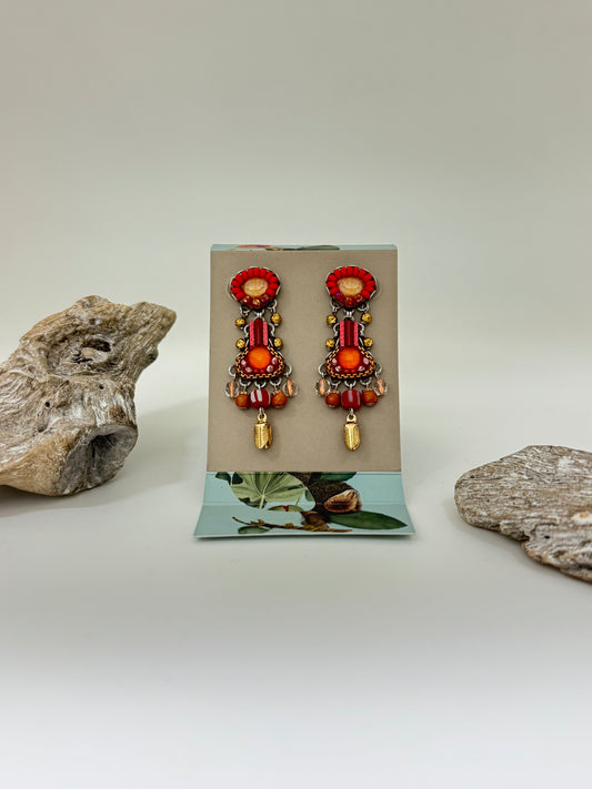 Radical Red Set, Ula AyalaBar Cristaux/Métaux antiques/Verre fabriquée au Moyen-Orient C2203