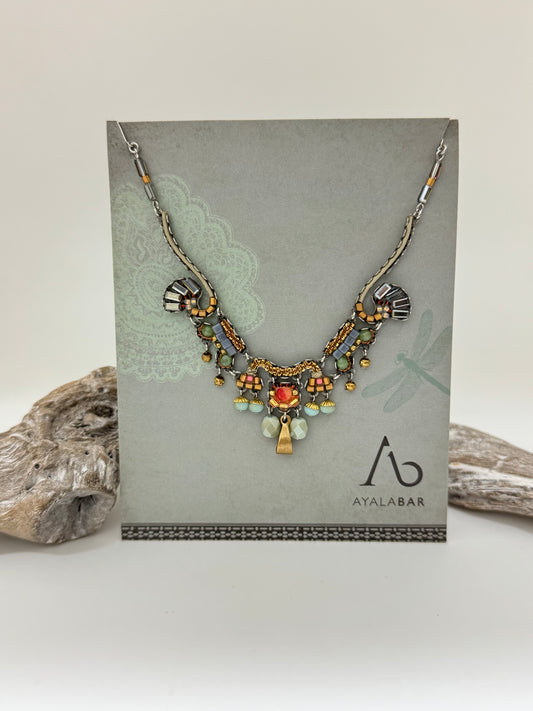 Collier délicats de pierres et métalliques, Dolu AyalaBar fabriquée au Moyen Orient C3550