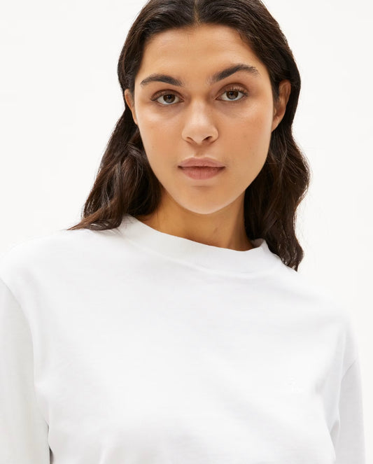 TARJAA blanc T-shirt en coton bio mélangé