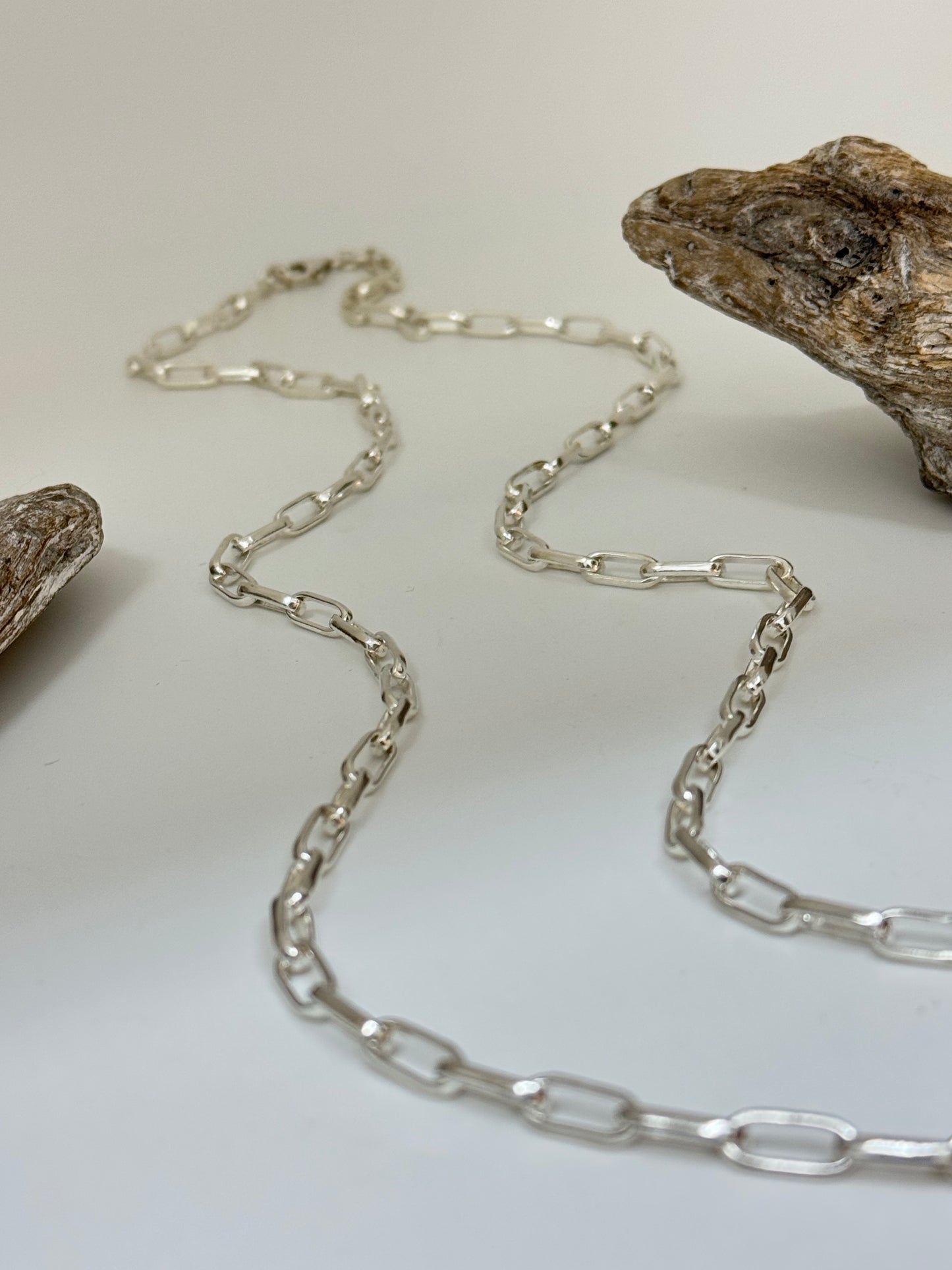 Chaine Paper clip 30" Argent 925 Fait main Artisans d'Indonésie