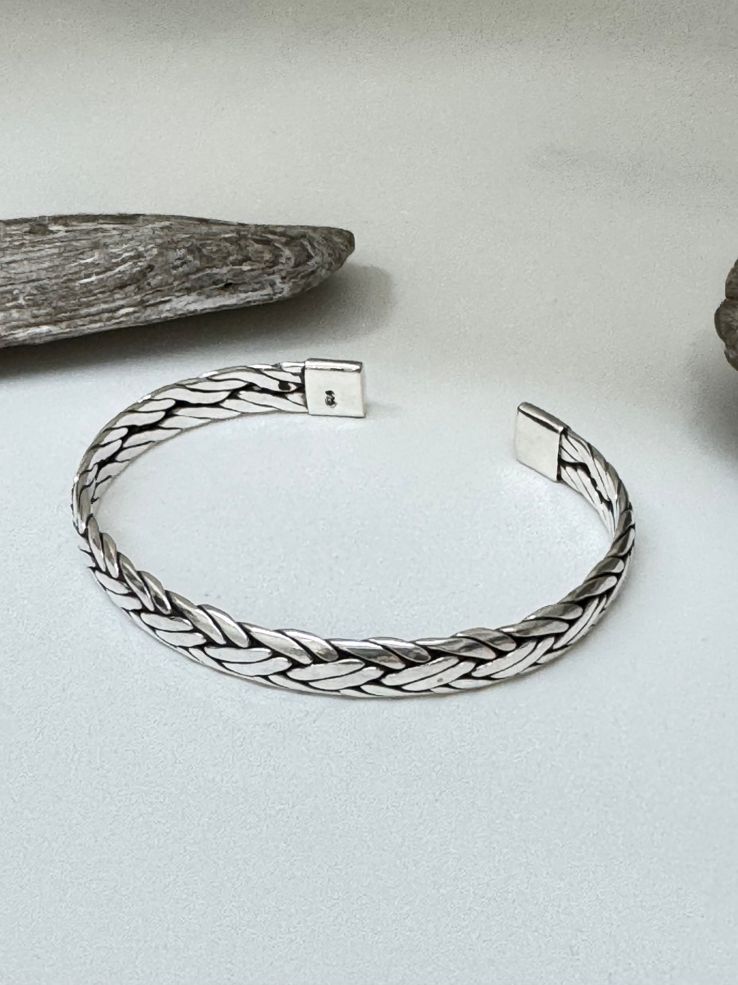 Bracelet Brade Cuff Argent 925 Fait par des Artisans de l’Indonésie