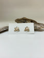 Boucles d'oreilles fixe Orchidée Argent sterling et Perles Fait mains au Québec Amulette par Bénédite Séguin