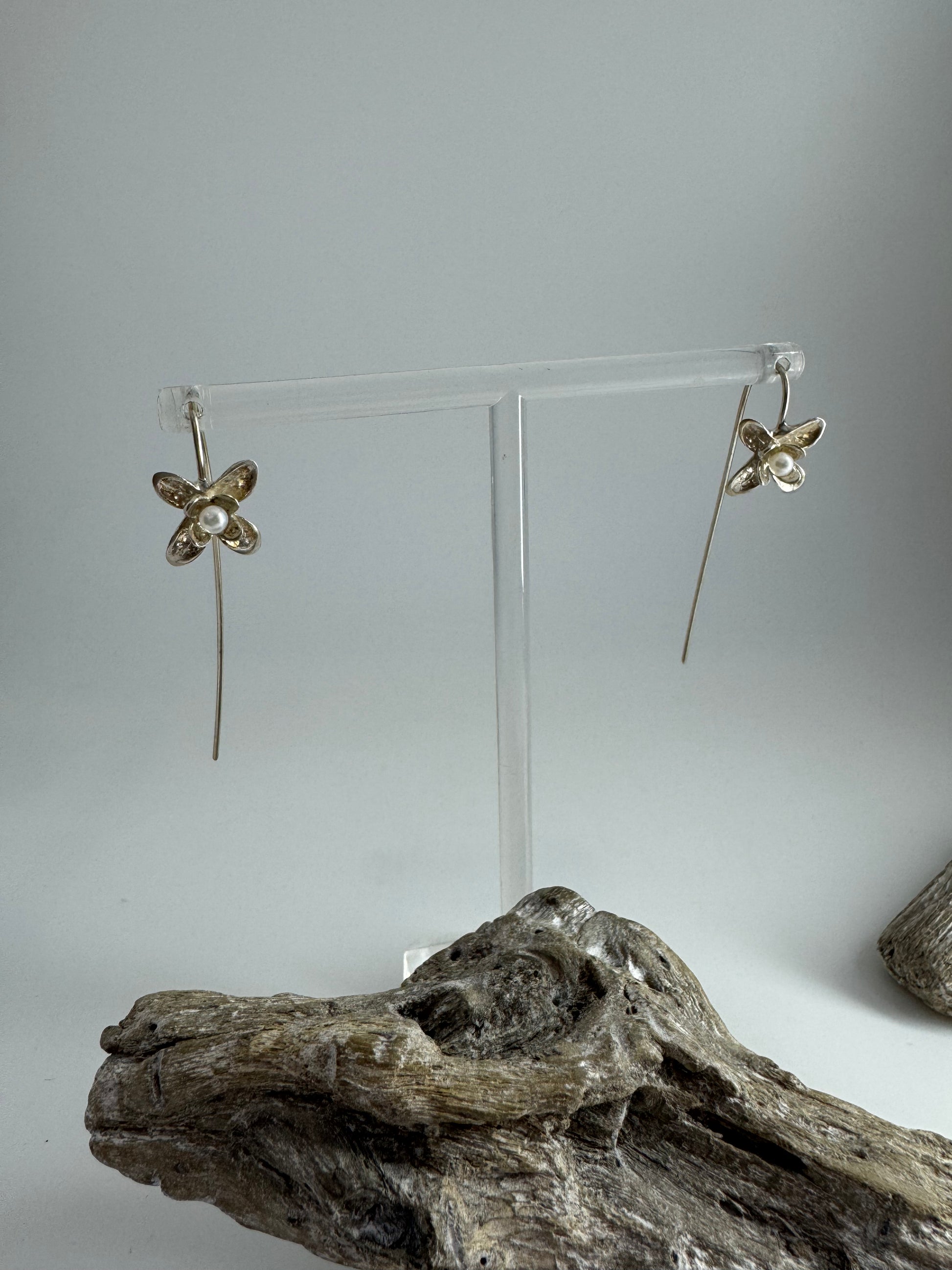 Boucles d’oreilles longues Lilas commun en argent Sterling Amulette par Bénédite Séguin LC-BoL-B