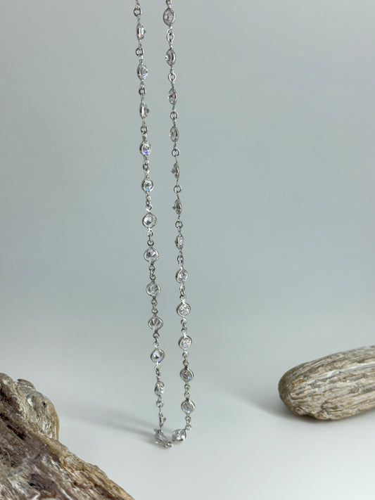 Collier Argent Sterling et Cubic Zirconium Galerie LoLy BE711NKSL