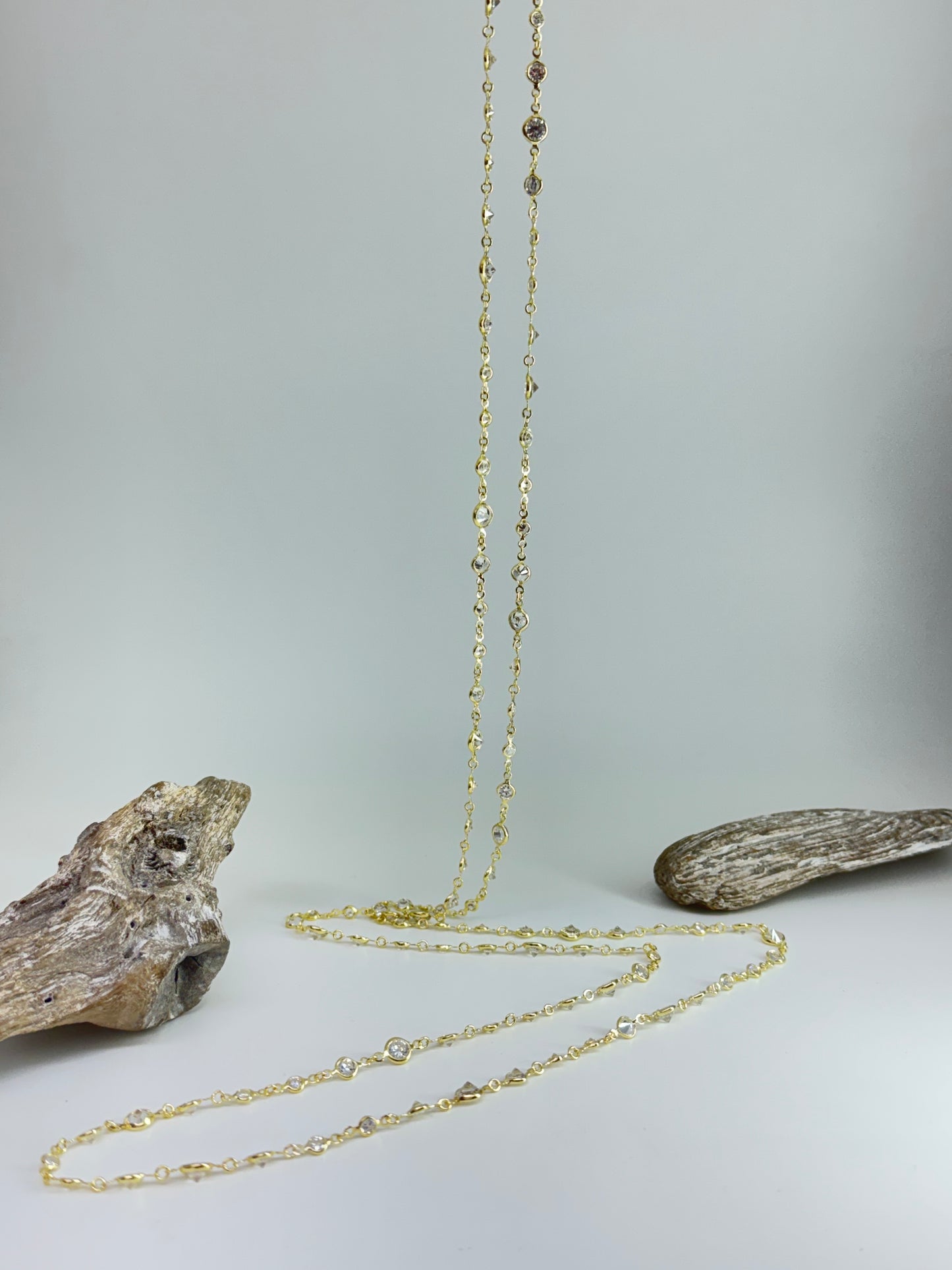 Collier Argent Sterling plaqué or 18 carats et Cubic Zirconium Galerie LoLy BE702NKGD