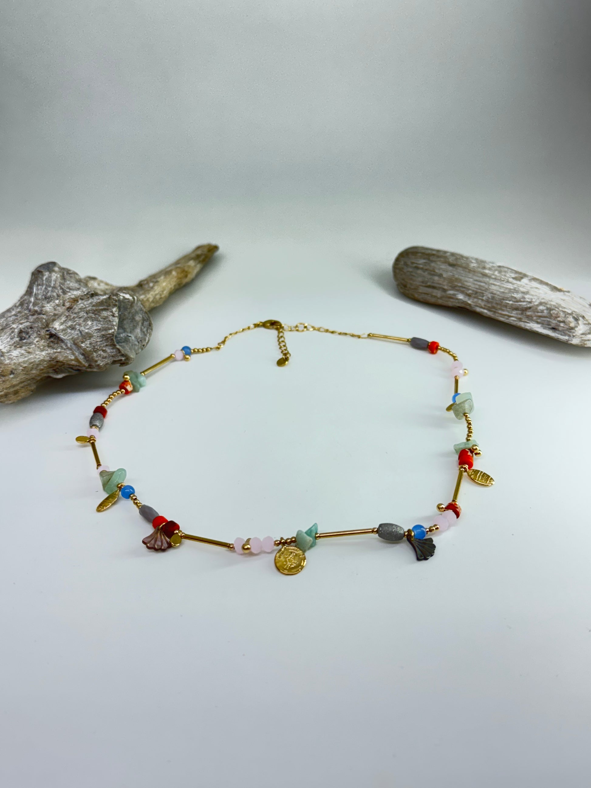Collier court multi éléments - Layla Nature Fait main en France Layla 15-64360