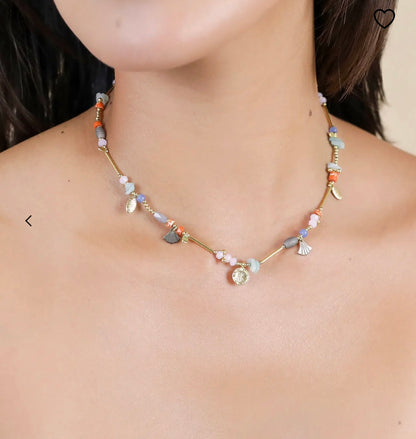 Collier court multi éléments - Layla Nature Fait main en France Layla 15-64360