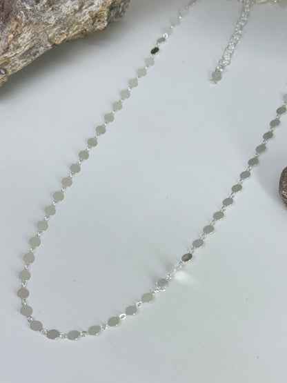 Collier Paillette Argent 925 plaqué or 18 kt Fabriqué à la main à Paris en France Clio Blue Collier Paillette
