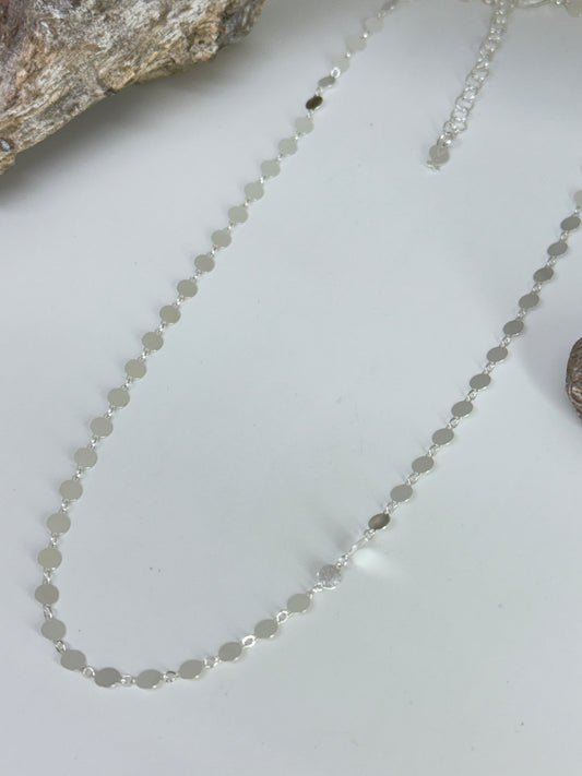 Collier Paillette Argent 925 plaqué or 18 kt Fabriqué à la main à Paris en France Clio Blue Collier Paillette
