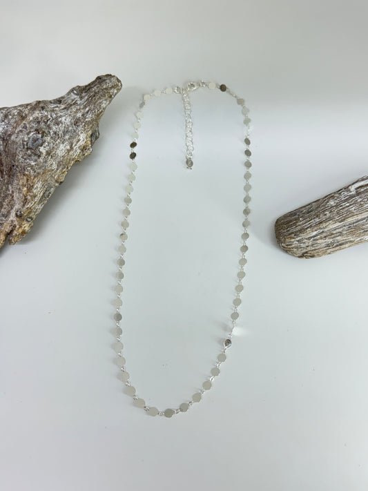 Collier Paillette Argent 925 plaqué or 18 kt Fabriqué à la main à Paris en France Clio Blue Collier Paillette