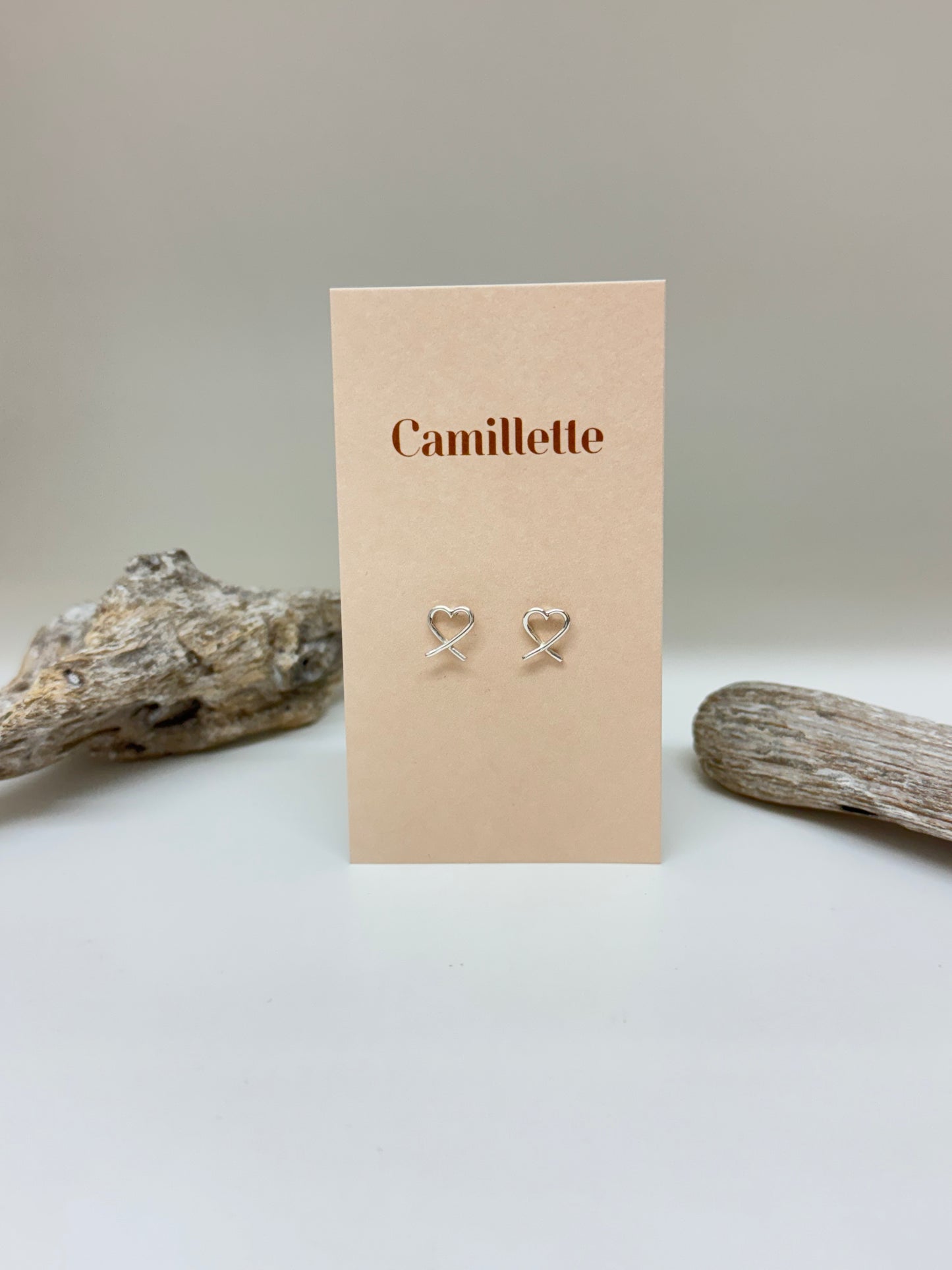 Boucles d'oreilles cœur croisé - Argent sterling