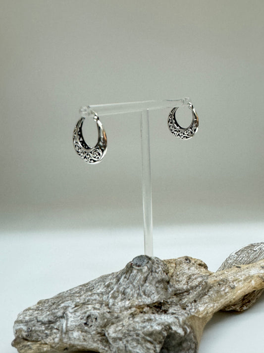 Anneaux Argent Sterling 2 cm Fait par des Artisans de Thaïlande