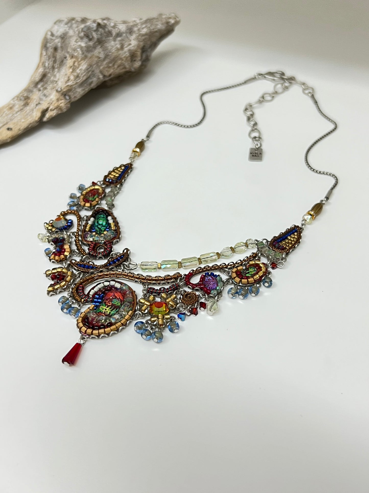 Collier Cristal de verre-Métaux Antique Fabriqué en Israël C3423 AyalaBAR