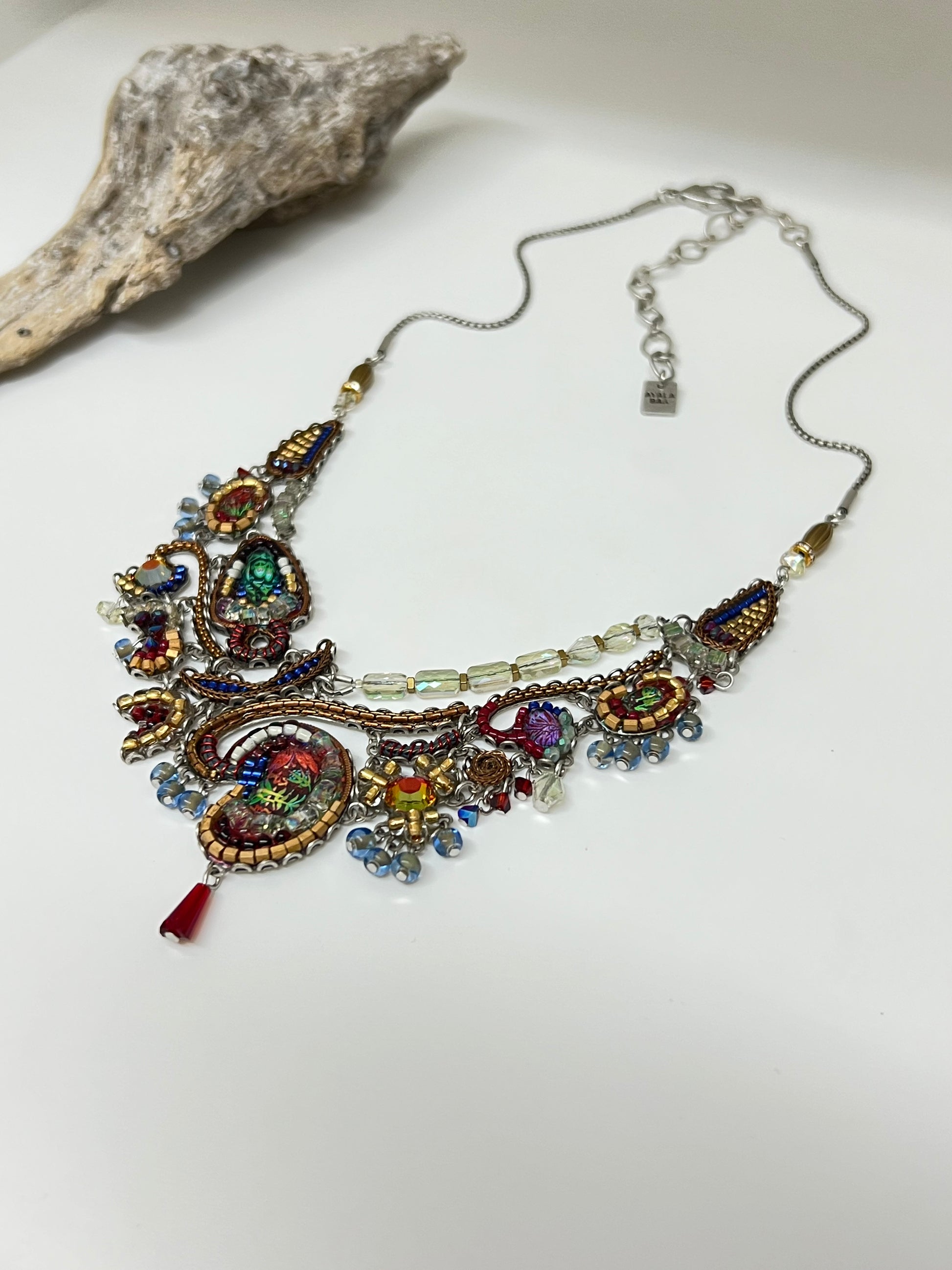 Collier Cristal de verre-Métaux Antique Fabriqué en Israël C3423 AyalaBAR
